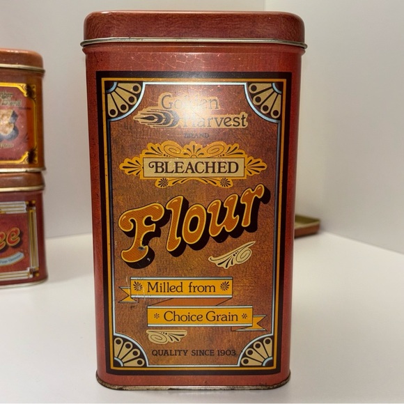 Cheinco 1978 / 1979 Golden Harvest tin kitchen canister set - Picture 7 of 15